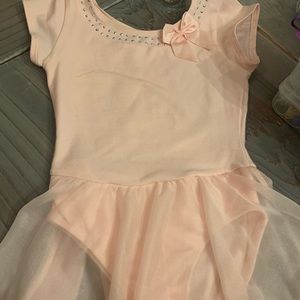 girls pink leotard w skirt attached